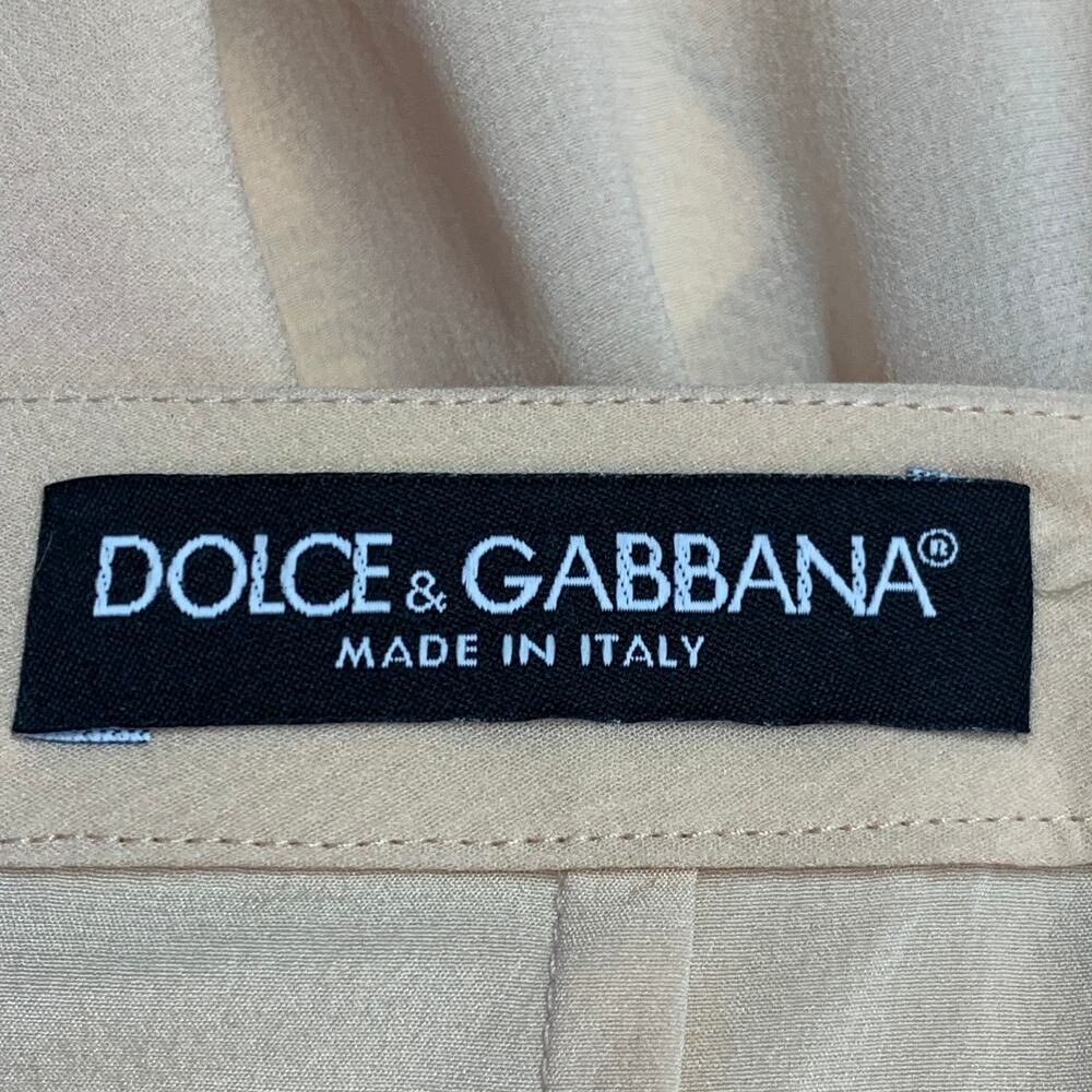 DOLCE & GABBANA SS23 1997-98 Re-issue Size 6 Beige Silk Blend Pencil Long Skirt - Picture 5 of 7